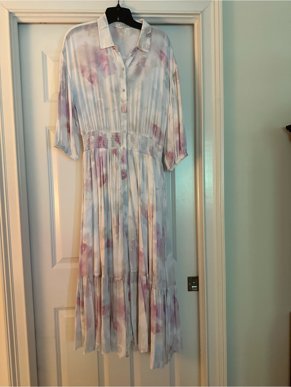 Z Supply Pastel Watercolor Maxi Dress - Light Purple & Pink